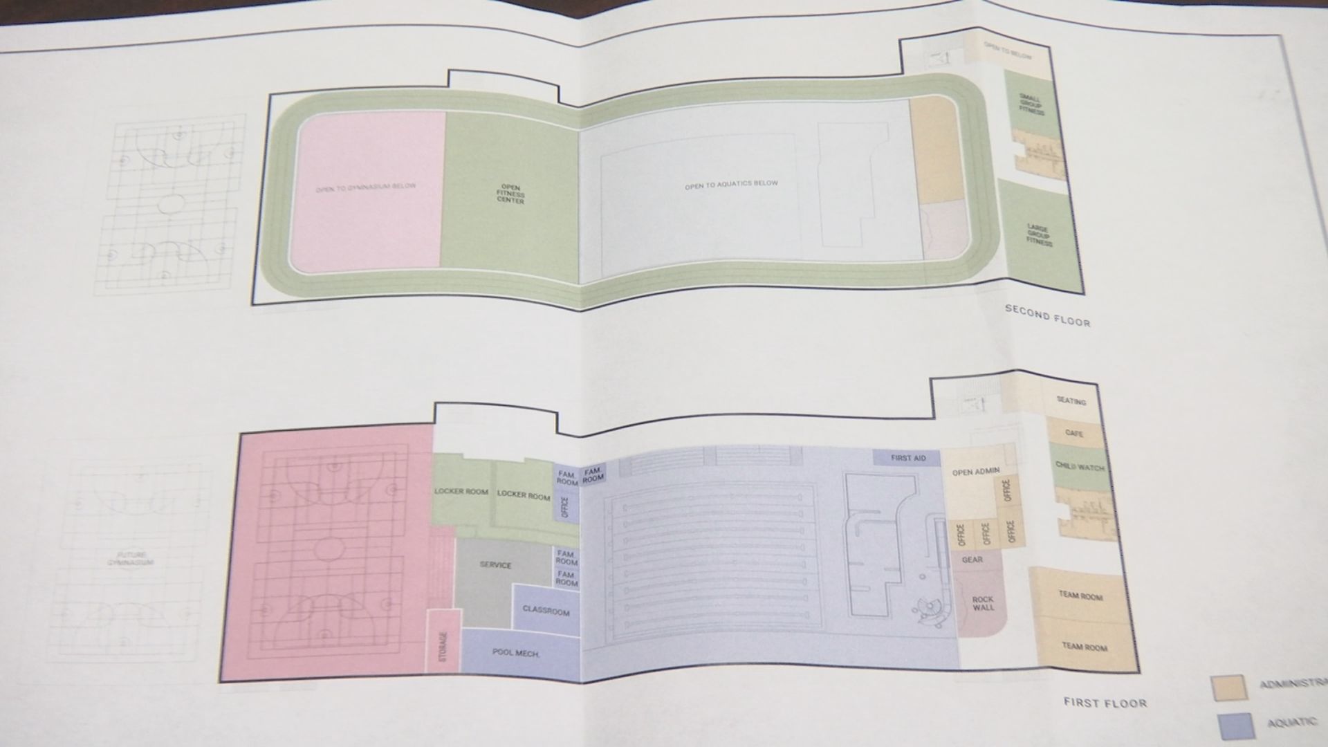 Indoor aquatic center blueprints